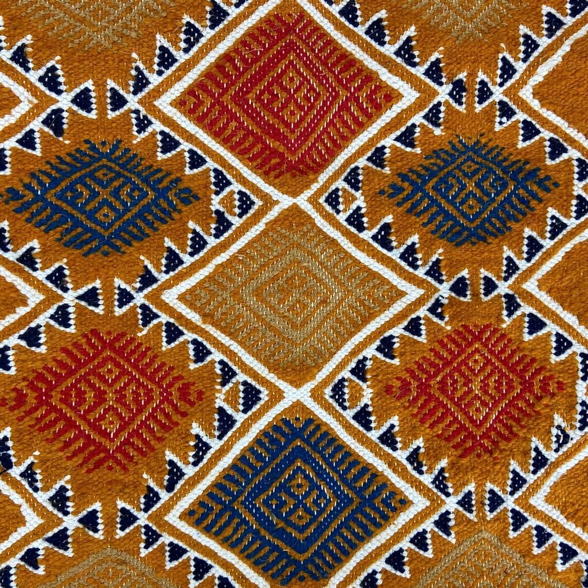 Berber carpet Rug Kilim Farran 60x98 Yellow (Handmade, Wool, Tunisia) Tunisian Rug Kilim style Moroccan rug. Rectangular carpet 