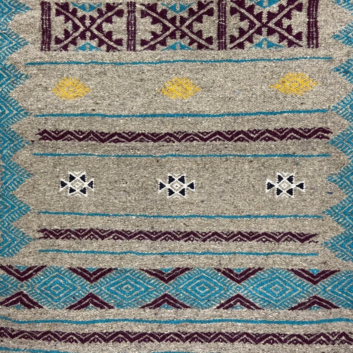 Berber tapijt Tapijt Kilim Dalan 68x127 Grijs (Handgeweven, Wol, Tunesië) Tunesisch kilimdeken, Marokkaanse stijl. Rechthoekig w