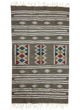 Berber carpet Rug Kilim Amadur 69x114 Grey (Handmade, Wool, Tunisia) Tunisian Rug Kilim style Moroccan rug. Rectangular carpet 1