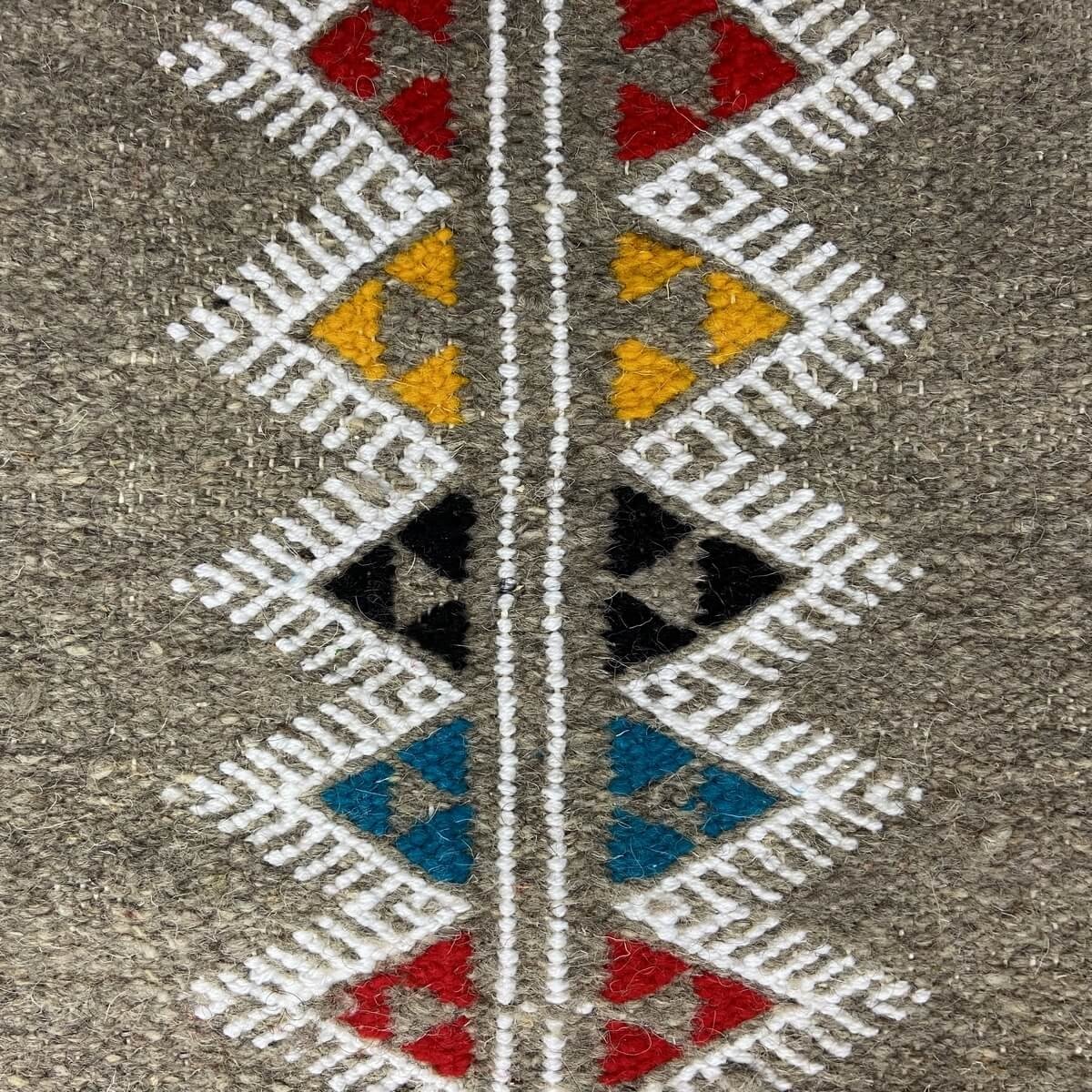 Teppich Kelim Amadur 69x114 Grau (Handgewebt, Wolle, Tunesien)