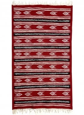Tapis berbère Tapis Kilim Danbelu 72x120 Rouge (Tissé main, Laine, Tunisie) Tapis kilim tunisien style tapis marocain. Tapis rec