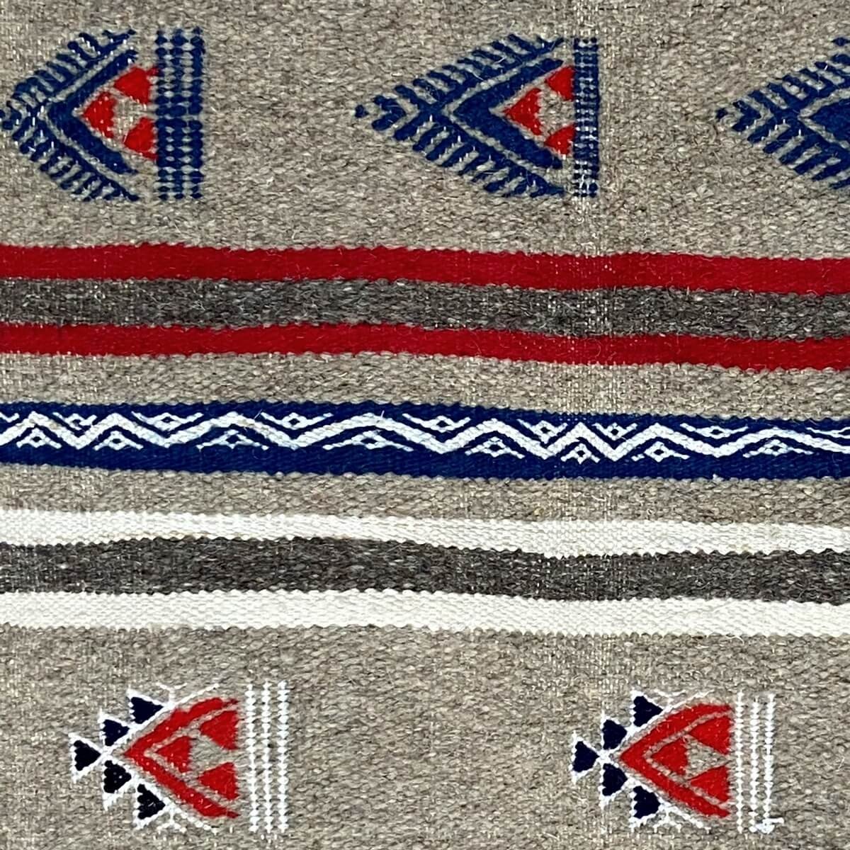 Tapis berbère Tapis Kilim long Faskat 68x194 Gris (Tissé main, Laine, Tunisie) Tapis kilim tunisien style tapis marocain. Tapis 