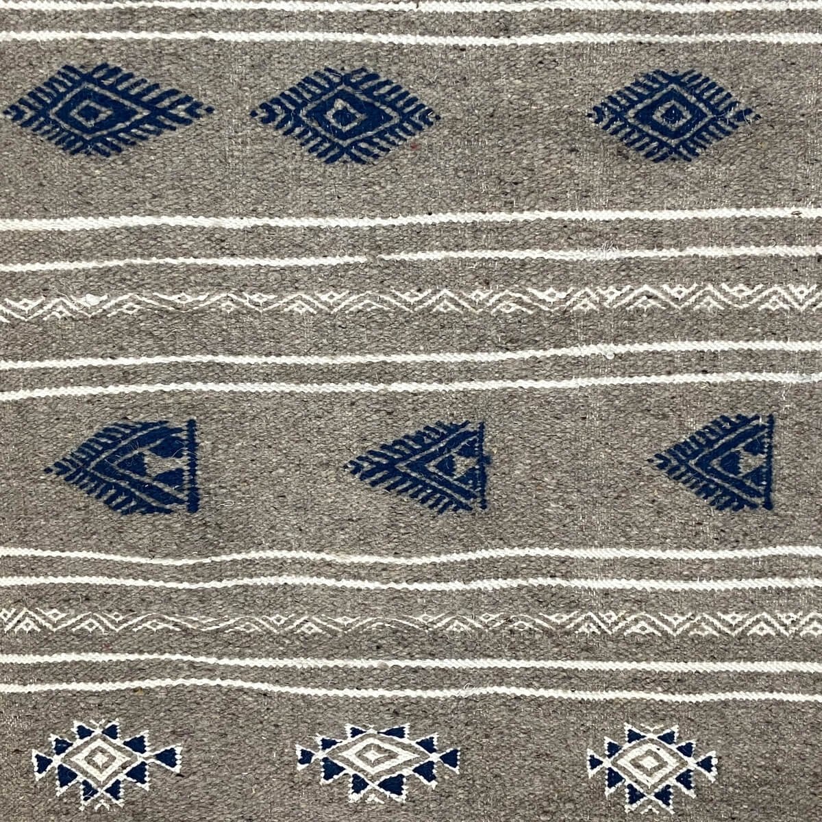 Berber tapijt Tapijt Kilim lang Ernoud 73x227 Grijs (Handgeweven, Wol, Tunesië) Tunesisch kilimdeken, Marokkaanse stijl. Rechtho