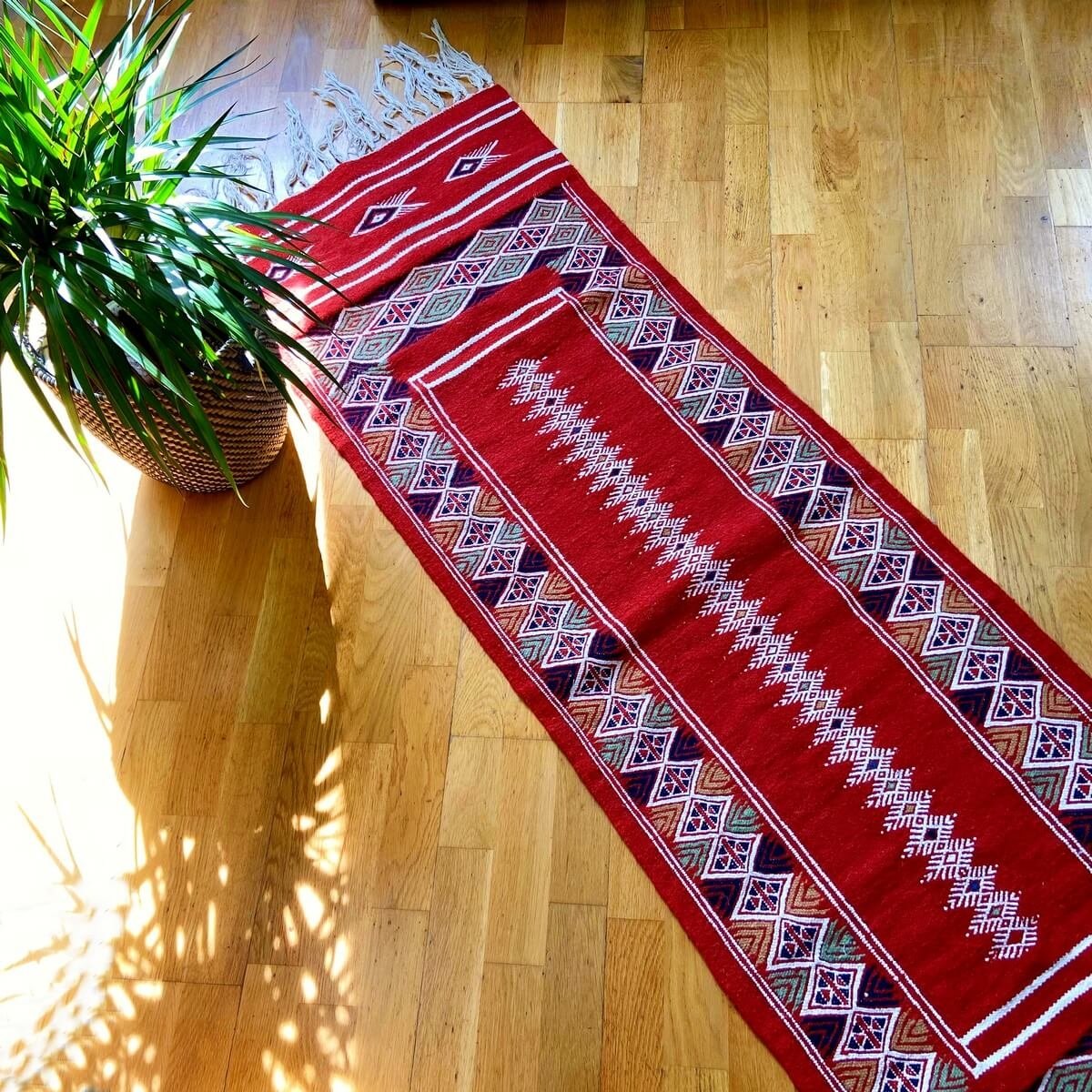 Berber carpet Rug Kilim long Senniri 58x197 Multicolour (Handmade, Wool) Tunisian Rug Kilim style Moroccan rug. Rectangular carp