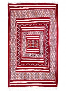 Tapete berbere Tapete Kilim Yekker 114x194 Vermelho (Tecidos à mão, Lã, Tunísia) Tapete tunisiano kilim, estilo marroquino. Tape