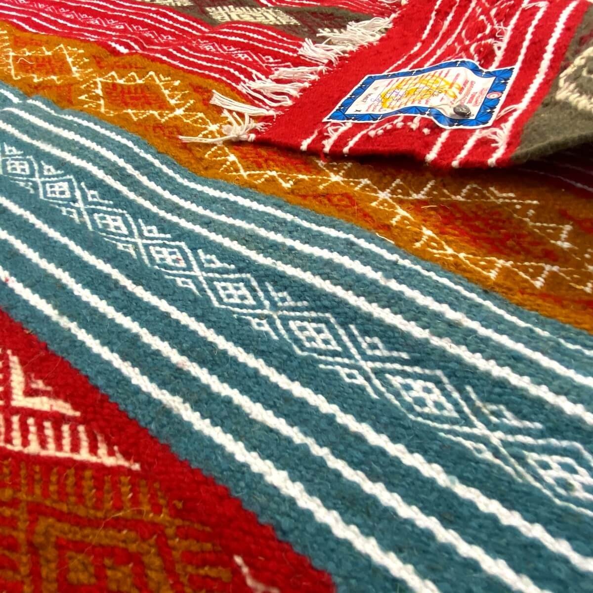 Tapis berbère Tapis Kilim Nemzi 118x192 Multicolore (Tissé main, Laine) Tapis kilim tunisien style tapis marocain. Tapis rectang