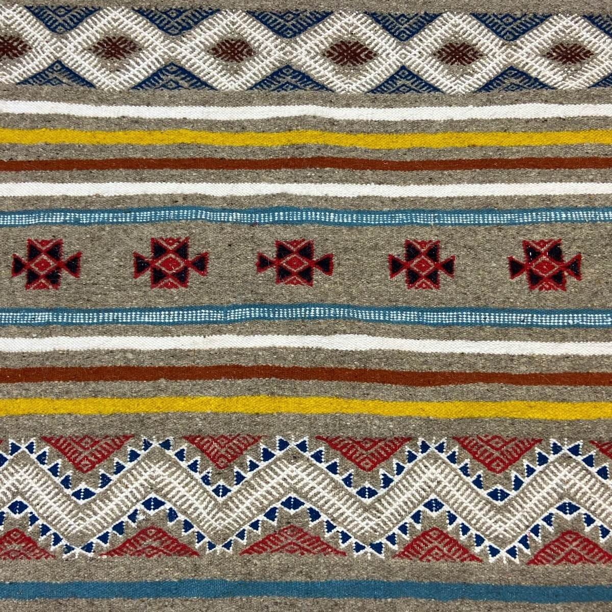 Tapete berbere Tapete Kilim Luki 110x200 Multicor (Tecidos à mão, Lã) Tapete tunisiano kilim, estilo marroquino. Tapete retangul