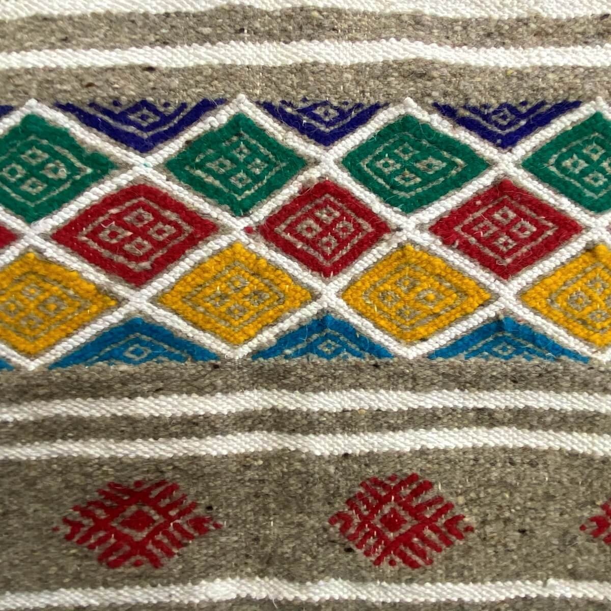 Berber carpet Rug Kilim Gayaya 132x250 Grey (Handmade, Wool) Tunisian Rug Kilim style Moroccan rug. Rectangular carpet 100% wool
