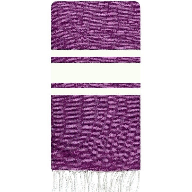 Berber carpet Fouta Orchidée Canvas - 100x200 - Purple - 100% cotton Original fouta towel from Tunisia. Classic format 100x200 c