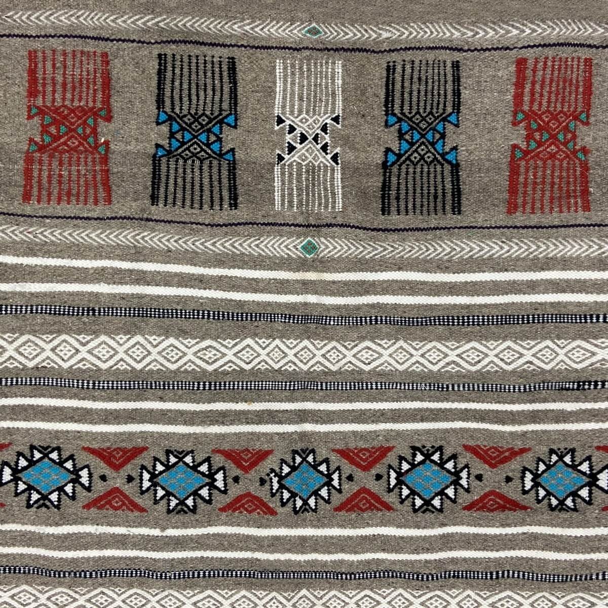 Tapis berbère Tapis Kilim Taief 106x200 Multicolore (Tissé main, Laine) Tapis kilim tunisien style tapis marocain. Tapis rectang