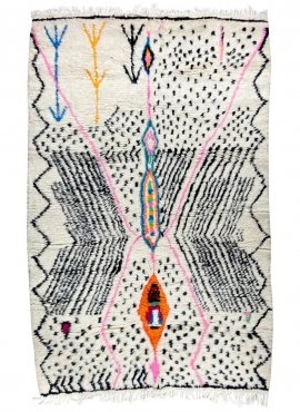 Berber tapijt Tapijt Azilal Licoube 154x245 cm Wit/Veelkleurig (Handgeweven, Wol, Marokko) Tunesisch Margoum Tapijt uit de stad 