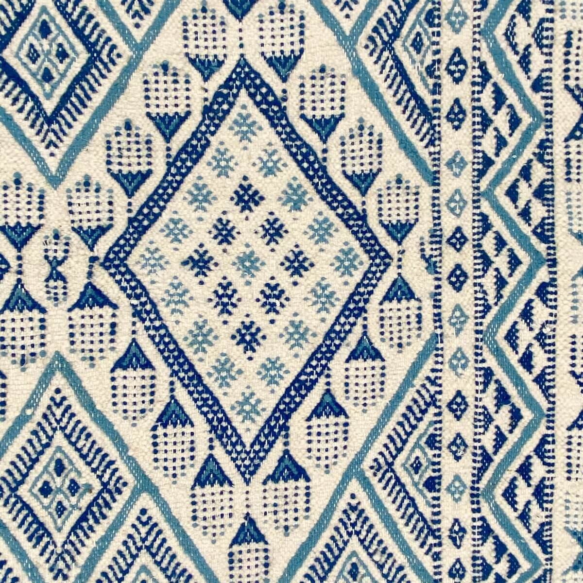 Berber tapijt Tapijt Margoum Ghassa 125x195 Blauw/Wit (Handgeweven, Wol, Tunesië) Tunesisch Margoum Tapijt uit de stad Kairouan.