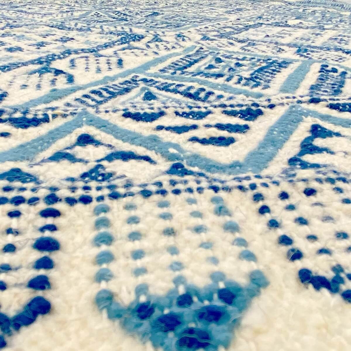 Berber Teppich Teppich Margoum Ghassa 125x195 Blau/Weiß (Handgefertigt, Wolle, Tunesien) Tunesischer Margoum-Teppich aus der Sta