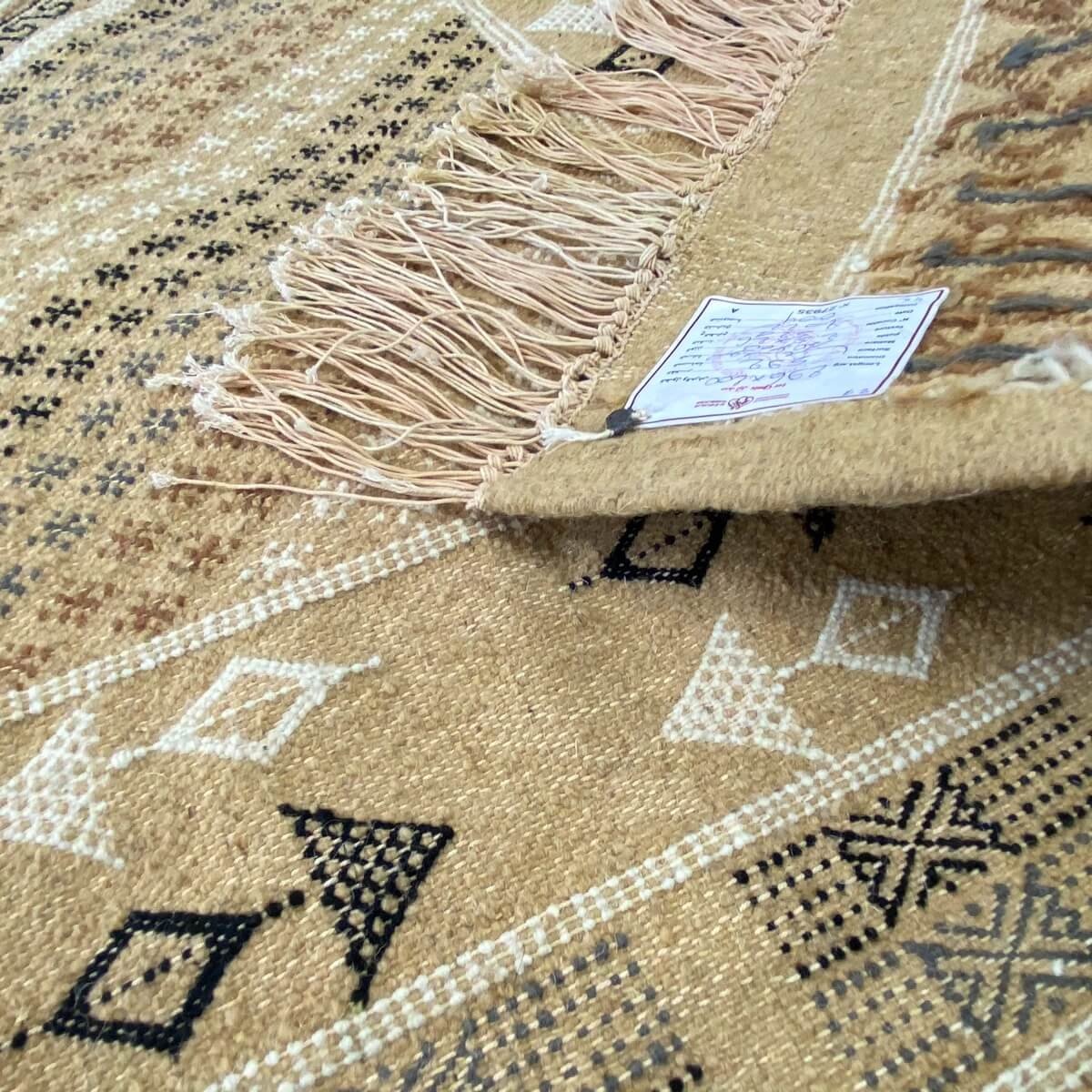 tappeto berbero Grande Tappeto Margoum Barki 200x296 Beige (Fatto a mano, Lana) Tappeto margoum tunisino della città di Kairouan