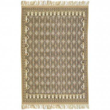 Berber carpet Large Rug Margoum Ledna Idgam 205x305 Beige (Handmade, Wool) Tunisian margoum rug from the city of Kairouan. Recta