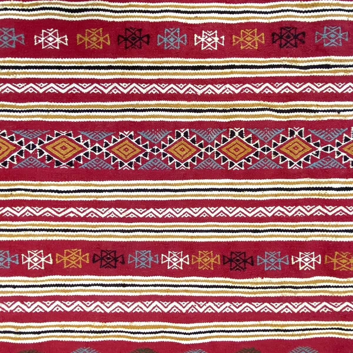 Tapis berbère Tapis Kilim Ifta 116x205 Rouge/Orange (Tissé main, Laine, Tunisie) Tapis kilim tunisien style tapis marocain. Tapi