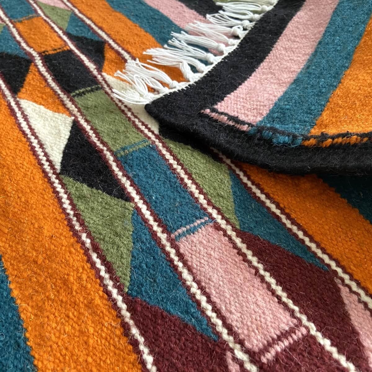 Tapis berbère Tapis Kilim Tapis Tibielte 63x98 cm Multicolore (Tissé main, Laine, Tunisie) Tapis kilim tunisien style tapis maro