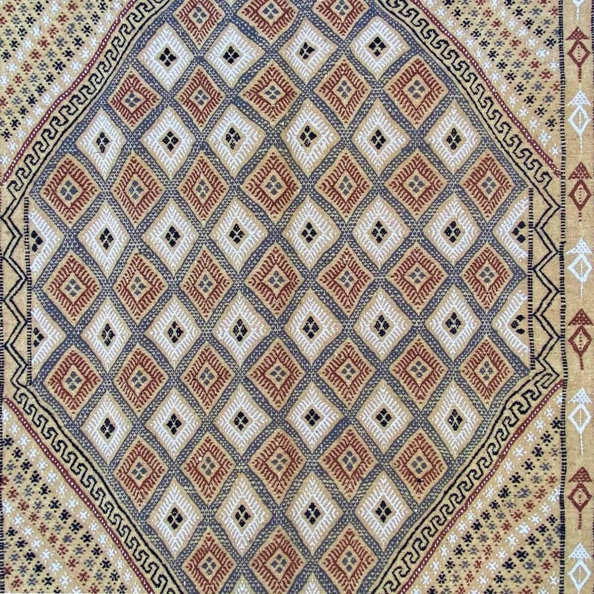 Berber carpet Large Rug Margoum Sahl 200x300 Beige (Handmade, Wool) Tunisian margoum rug from the city of Kairouan. Rectangular 
