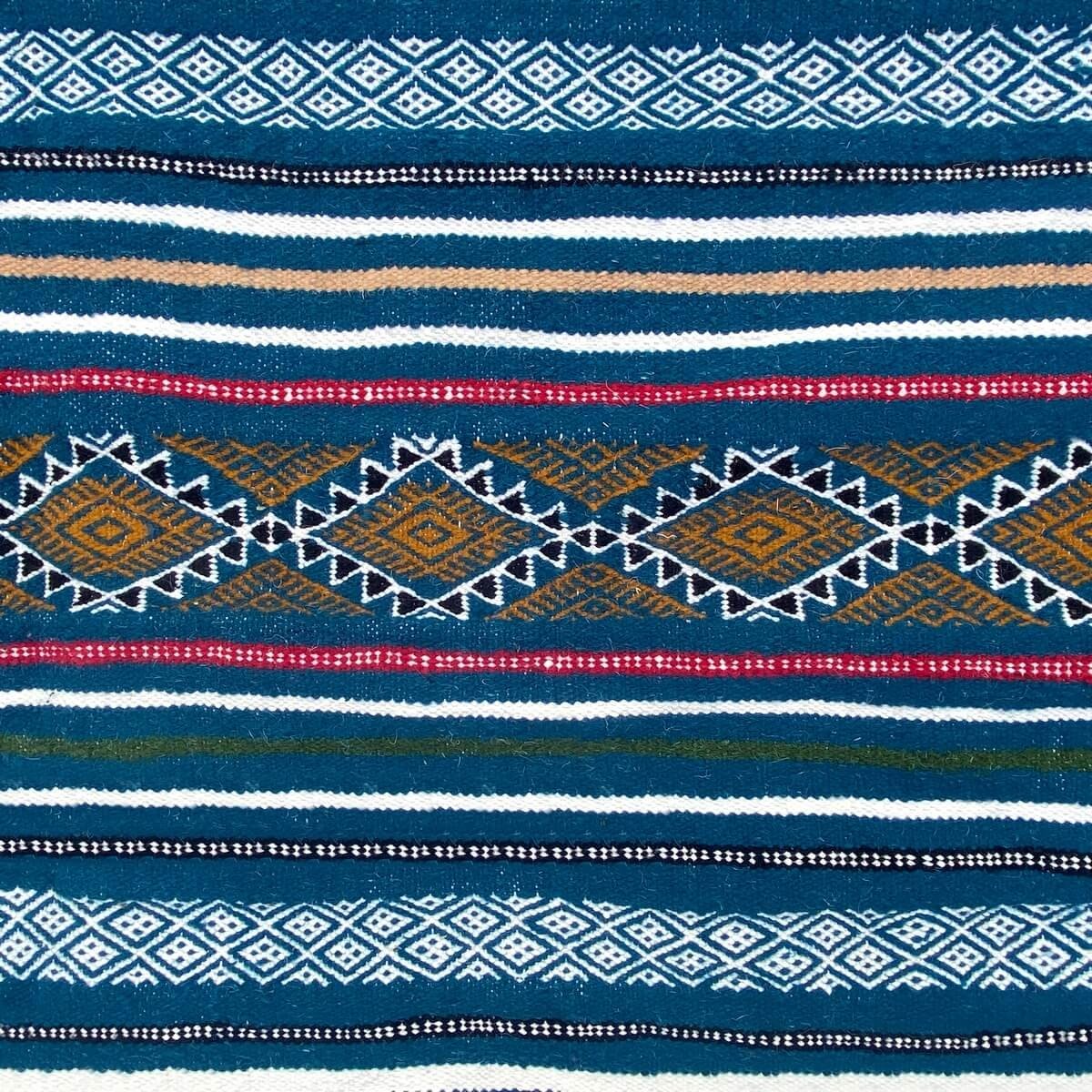 Berber Teppich Teppich Kelim Zorgati 165x245 Blau (Handgewebt, Wolle) Tunesischer Kelim-Teppich im marokkanischen Stil. Rechteck