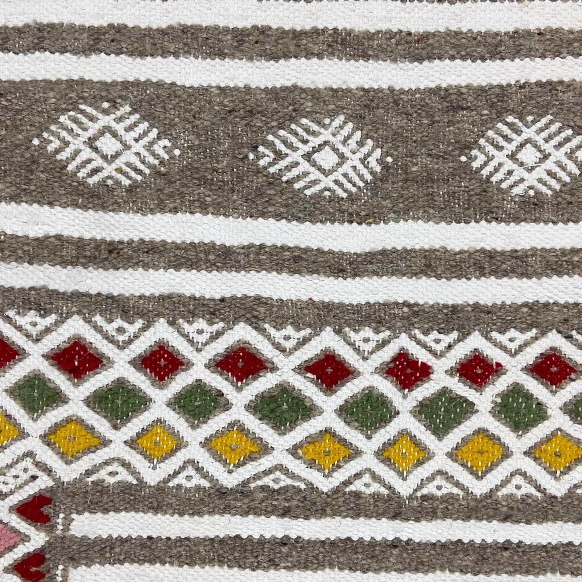 Tapis berbère Tapis Kilim Alissa 110x190 Gris/Multicolore (Tissé main, Laine) Tapis kilim tunisien style tapis marocain. Tapis r