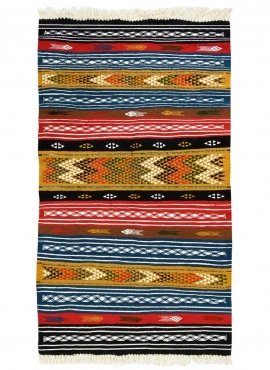 Tapis berbère Tapis Kilim Intmayen 95x170 Multicolore (Tissé main, Laine) Tapis kilim tunisien style tapis marocain. Tapis recta