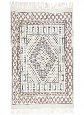Berber Teppich Teppich Margoum Noumisse 125x198 Weiß/Beige (Handgefertigt, Wolle, Tunesien) Tunesischer Margoum-Teppich aus der 