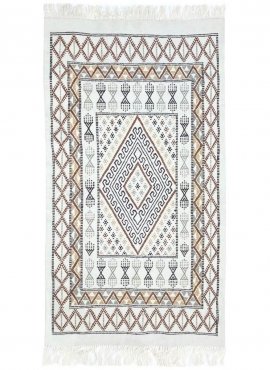 Berber Teppich Teppich Margoum Twema 80x155 Weiß/Beige (Handgefertigt, Wolle, Tunesien) Tunesischer Margoum-Teppich aus der Stad