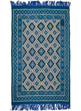 Berber Teppich Teppich Margoum Dride 120x215 Blau (Handgefertigt, Wolle, Tunesien) Tunesischer Margoum-Teppich aus der Stadt Kai