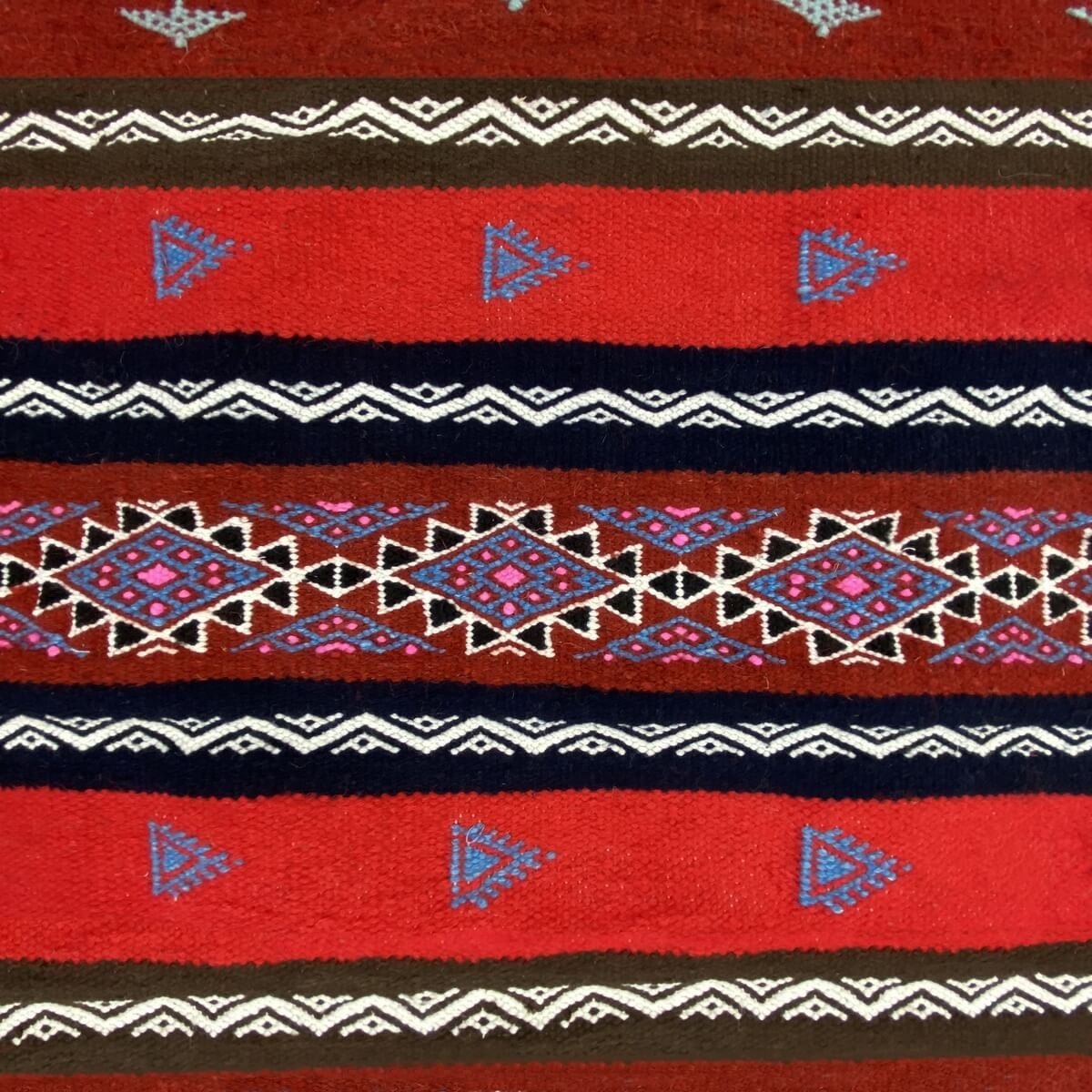 Tapis berbère Tapis Kilim long Fhal 70x255 Multicolore (Tissé main, Laine) Tapis kilim tunisien style tapis marocain. Tapis rect