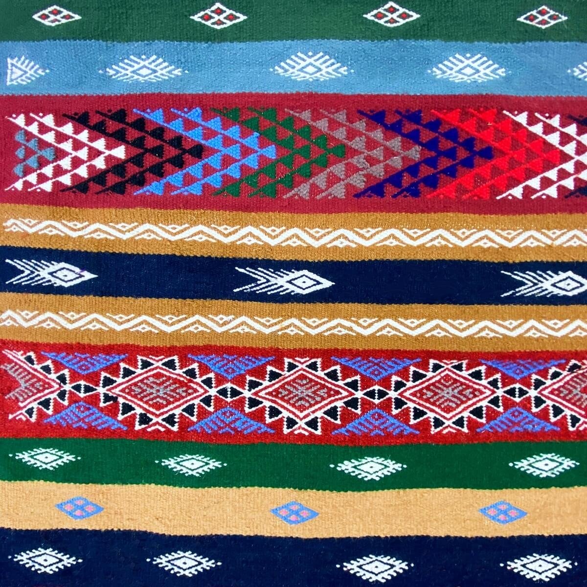 Tapete berbere Tapete Kilim longo Fhal 70x255 Multicor (Tecidos à mão, Lã) Tapete tunisiano kilim, estilo marroquino. Tapete ret