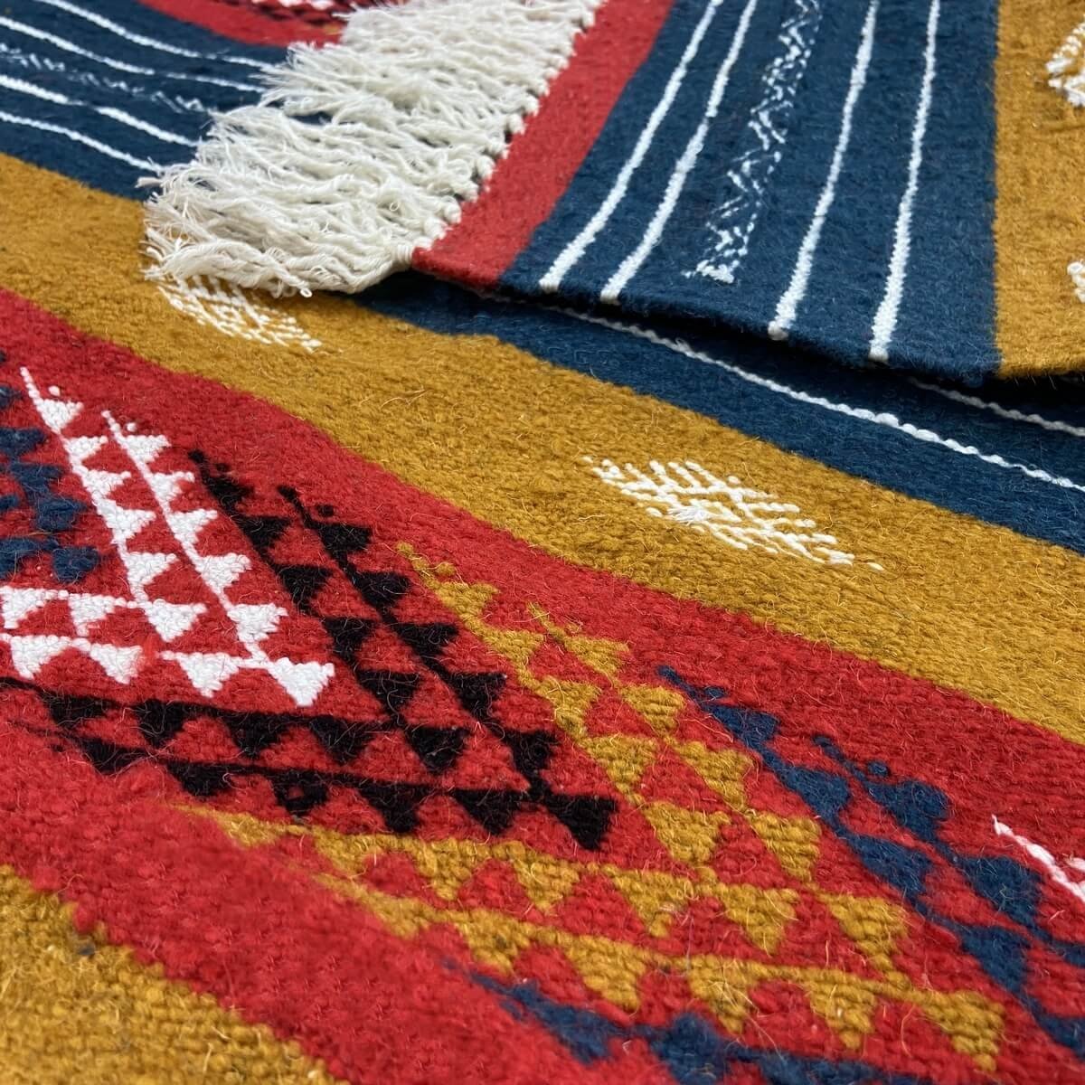 Tapis berbère Tapis Kilim Nelya 95x150 Multicolore (Tissé main, Laine) Tapis kilim tunisien style tapis marocain. Tapis rectangu