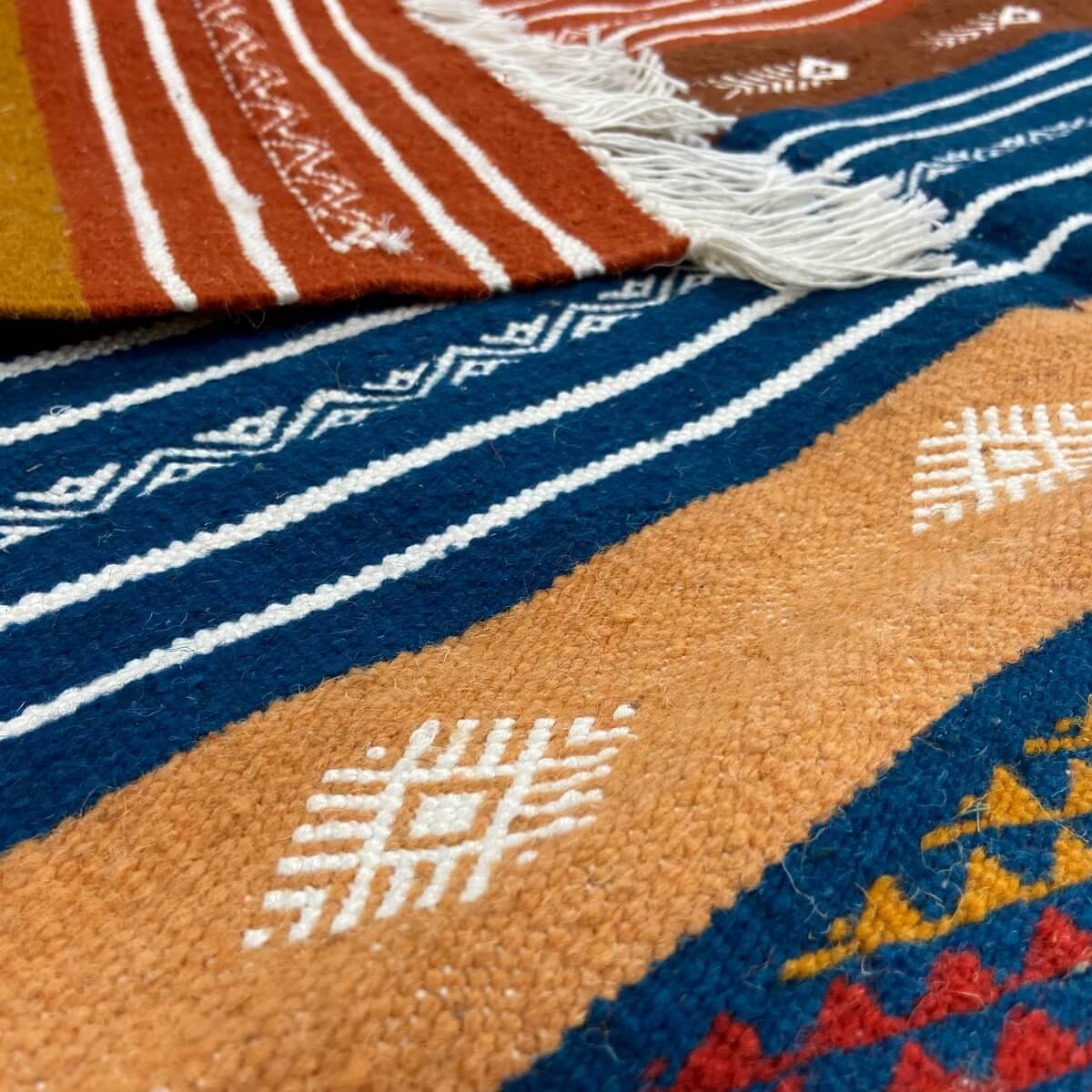 Tapete berbere Tapete Kilim Anella 95x140 Multicor (Tecidos à mão, Lã) Tapete tunisiano kilim, estilo marroquino. Tapete retangu