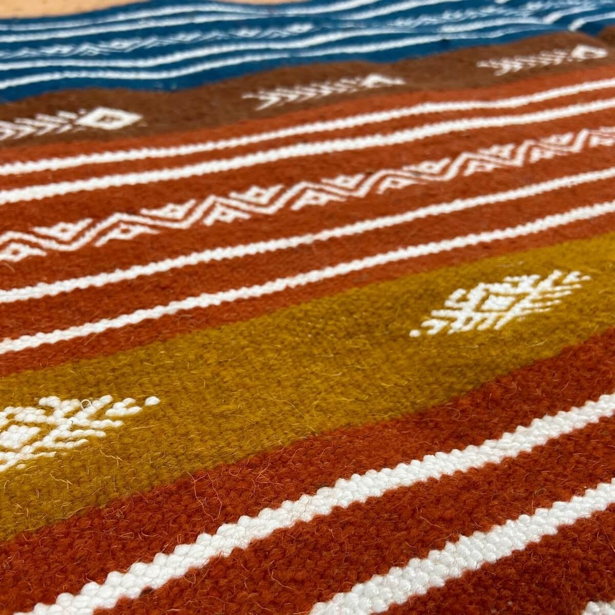 Tapete berbere Tapete Kilim Anella 95x140 Multicor (Tecidos à mão, Lã) Tapete tunisiano kilim, estilo marroquino. Tapete retangu