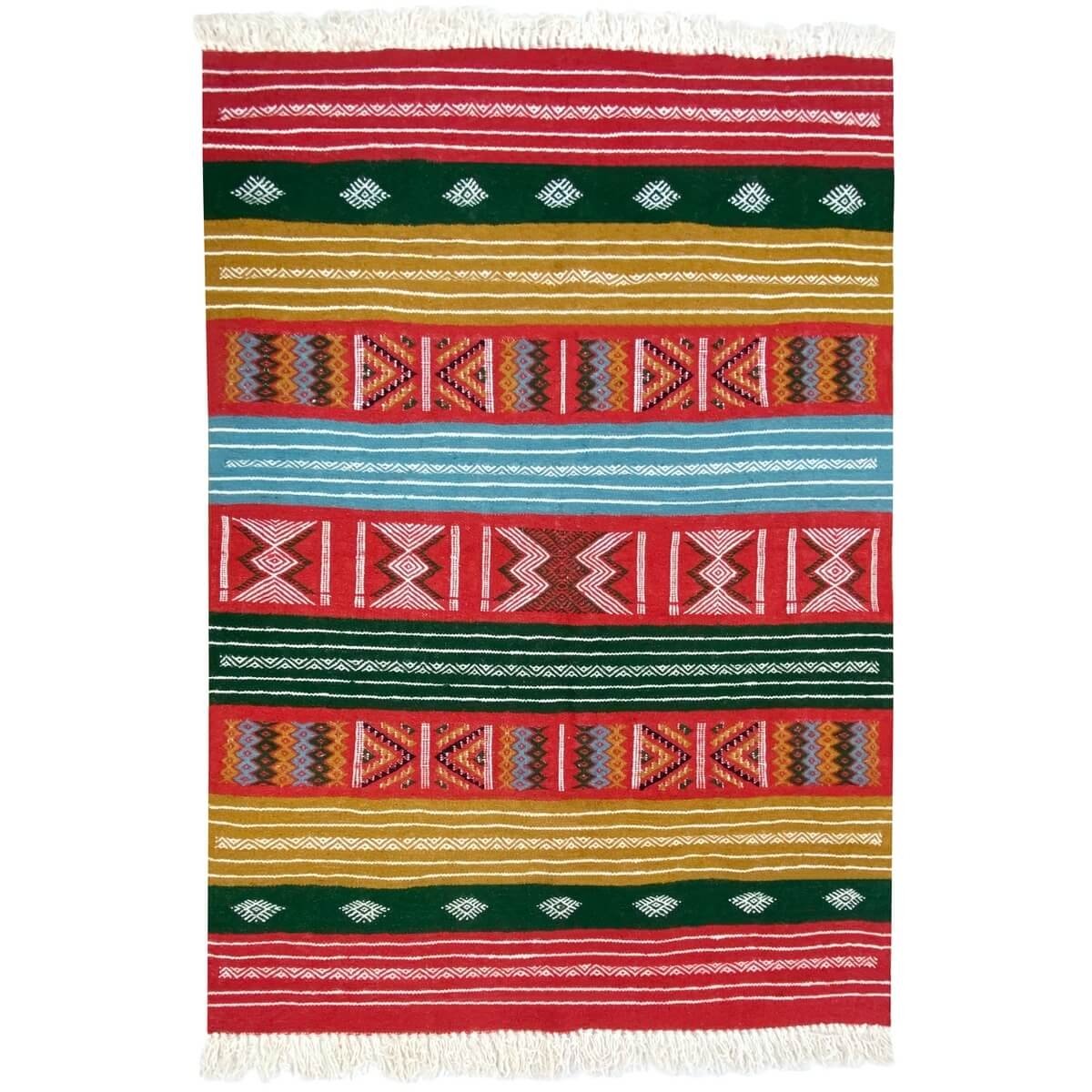 tappeto berbero Tappeto Kilim Dalina 100x150 Multicolore (Fatto a mano, Lana) Tappeto kilim tunisino, in stile marocchino. Tappe