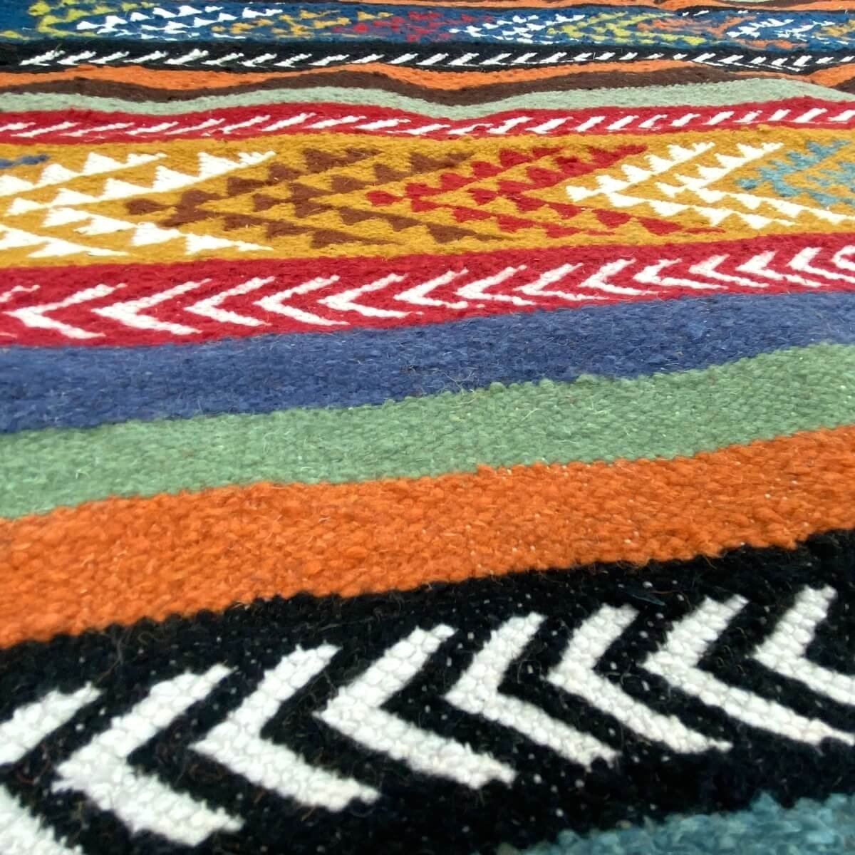 Tapete berbere Tapete Kilim Beri 100x150 Multicor (Tecidos à mão, Lã) Tapete tunisiano kilim, estilo marroquino. Tapete retangul