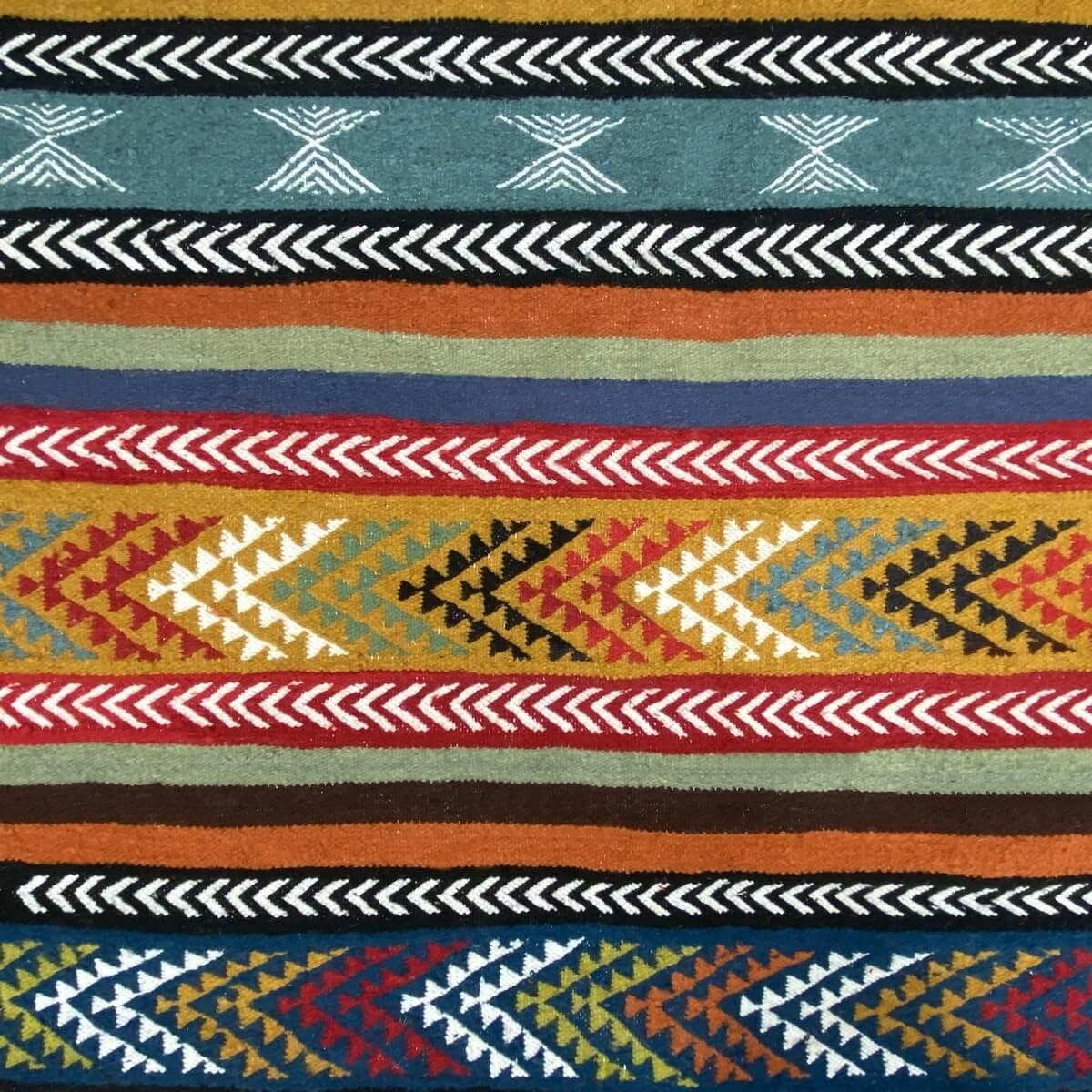Berber tapijt Tapijt Kilim Beri 100x150 Veelkleurig (Handgeweven, Wol, Tunesië) Tunesisch kilimdeken, Marokkaanse stijl. Rechtho