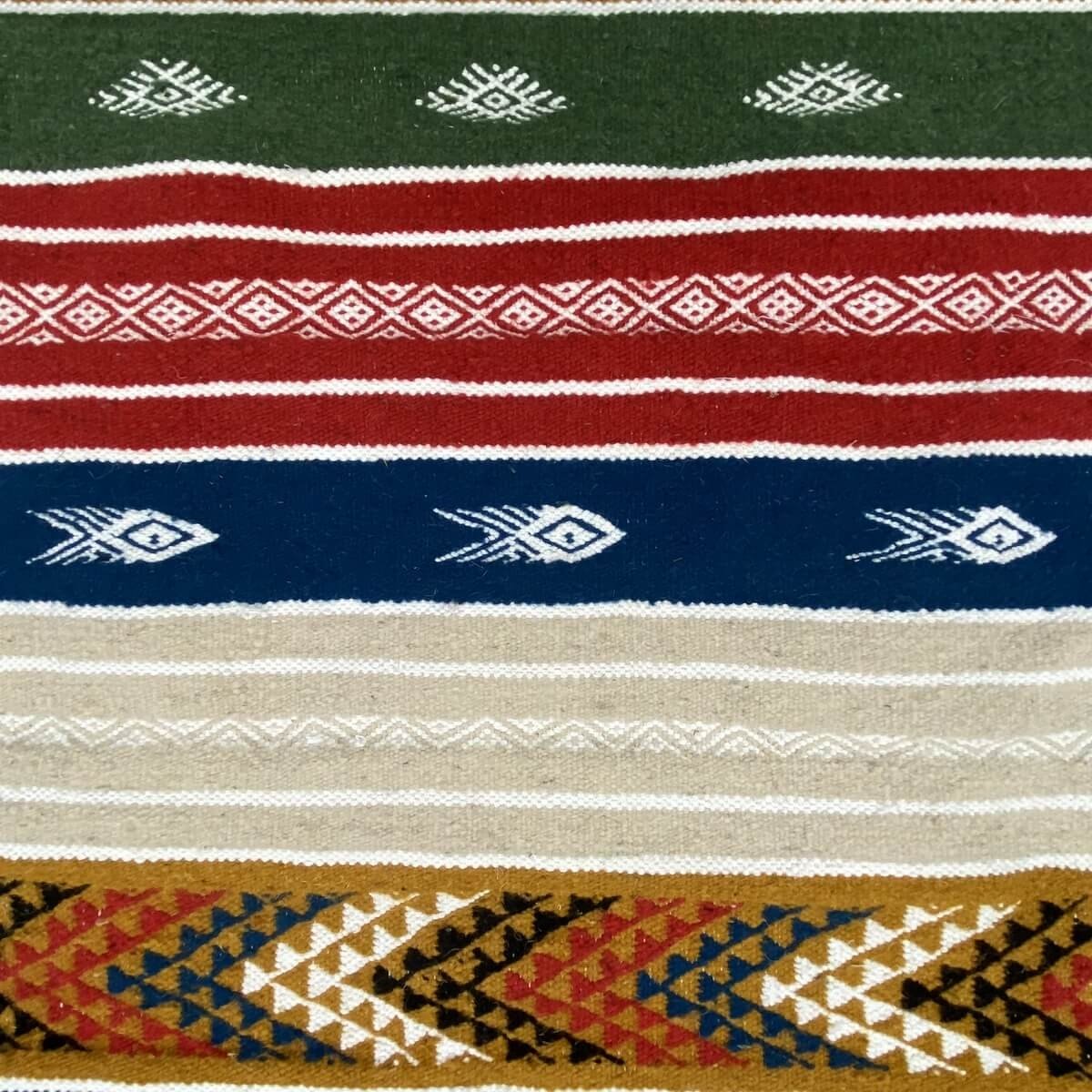 Tapis berbère Tapis Kilim long Tadla 60x190 Multicolore (Tissé main, Laine) Tapis kilim tunisien style tapis marocain. Tapis rec