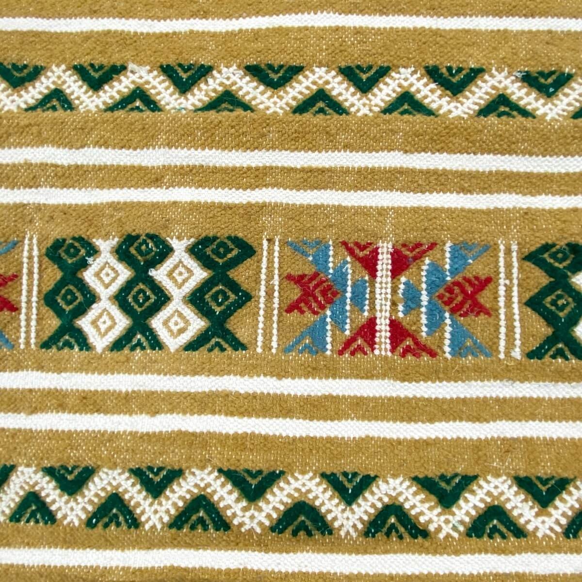 Berber Teppich Teppich Kelim Takut 103x173 Gelb/Weiß (Handgewebt, Wolle, Tunesien) Tunesischer Kelim-Teppich im marokkanischen S