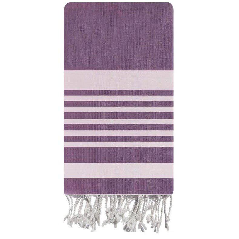 Tapis berbère Fouta Handmade Lavande - 100x200 - Violet - 100% coton Format classique 100x200 cm, 100% lin. Entièrement tissées 
