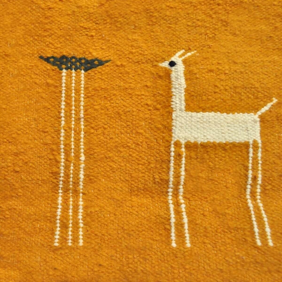 Tapis berbère Tapis Kilim Waha 60 x 107 cm Jaune/Rouge/Vert (Tissé main, Laine) Tapis kilim tunisien style tapis marocain. Tapis