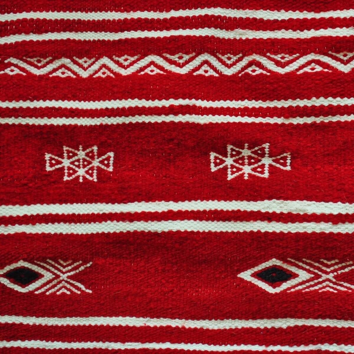 Tapete berbere Tapete Kilim Rekka 60x100 Vermelho/Branco (Tecidos à mão, Lã, Tunísia) Tapete tunisiano kilim, estilo marroquino.