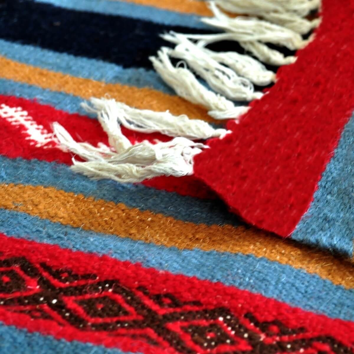 Berber carpet Rug Kilim Halep 80x115 Blue/Red/Yellow (Handmade, Wool) Tunisian Rug Kilim style Moroccan rug. Rectangular carpet 