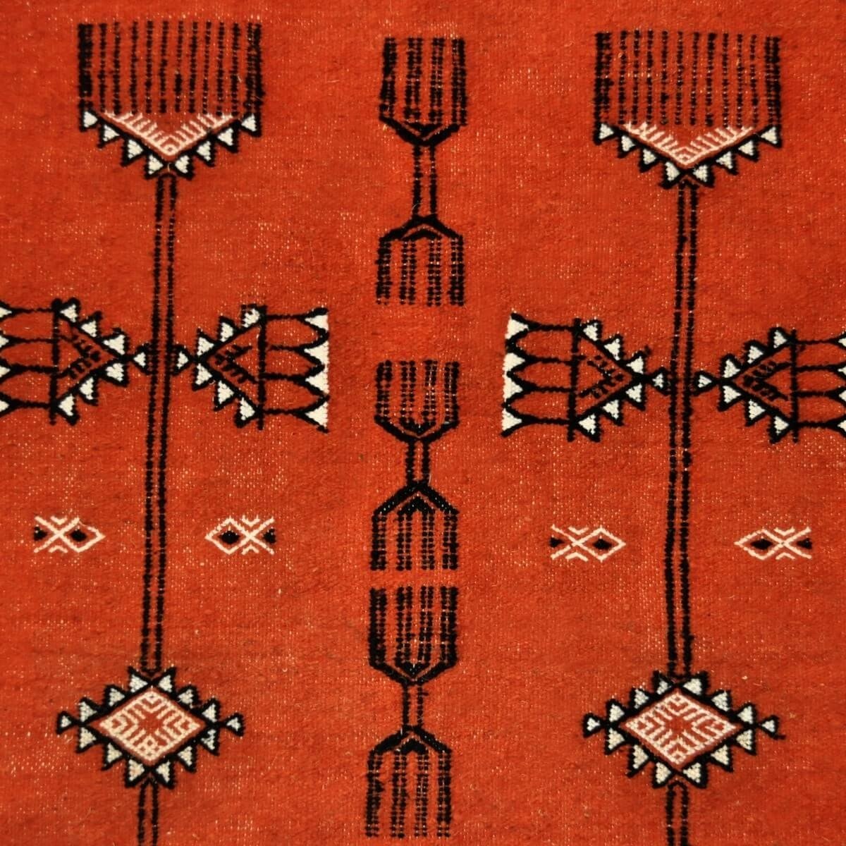 Berber tapijt Tapijt Kilim Azumar 95x170 Oranje/Zwart (Handgeweven, Wol, Tunesië) Tunesisch kilimdeken, Marokkaanse stijl. Recht