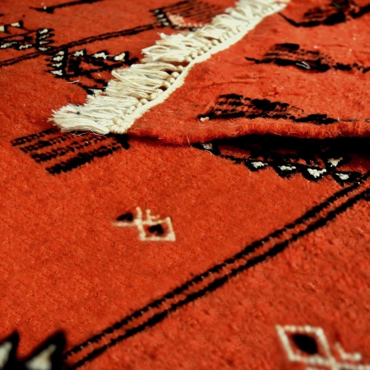 Berber tapijt Tapijt Kilim Azumar 95x170 Oranje/Zwart (Handgeweven, Wol, Tunesië) Tunesisch kilimdeken, Marokkaanse stijl. Recht