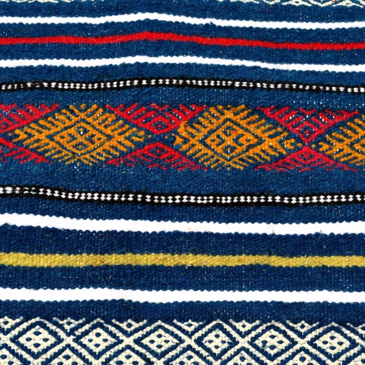 Berber carpet Rug Kilim Bargou 100x190 Blue/Yellow/Red (Handmade, Wool) Tunisian Rug Kilim style Moroccan rug. Rectangular carpe