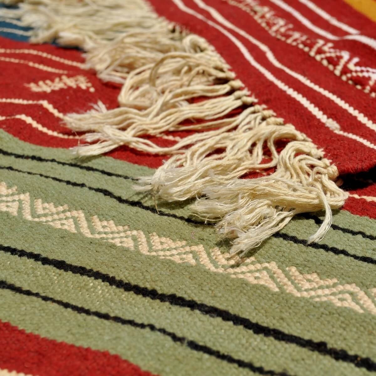 Berber carpet Rug Kilim Matmata 110x210 Multicolour (Handmade, Wool, Tunisia) Tunisian Rug Kilim style Moroccan rug. Rectangular