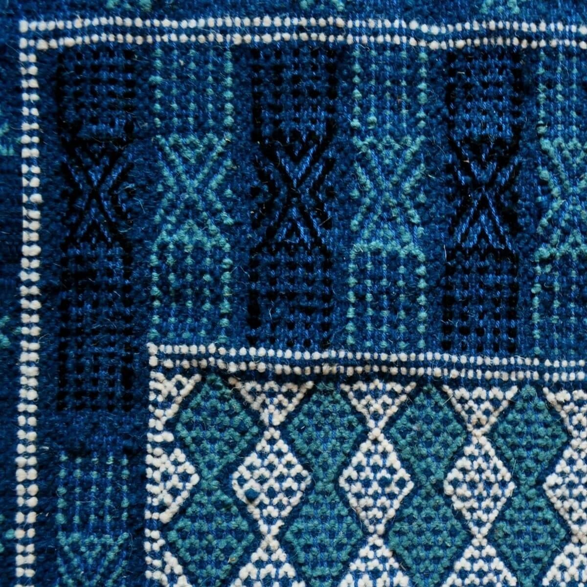 Berber tapijt Tapijt Margoum Nidhal 120x180 Blauw/Wit (Handgeweven, Wol, Tunesië) Tunesisch Margoum Tapijt uit de stad Kairouan.