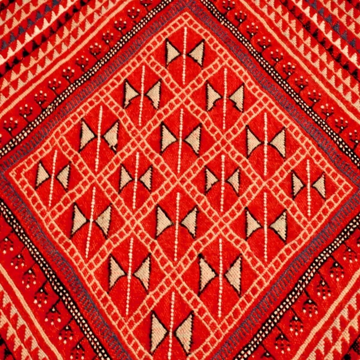 Tapete berbere Tapete Margoum Kantoui 120x180 Vermelho (Artesanal, Lã) Tapete Margoum tunisino da cidade de Kairouan. Tapete ret