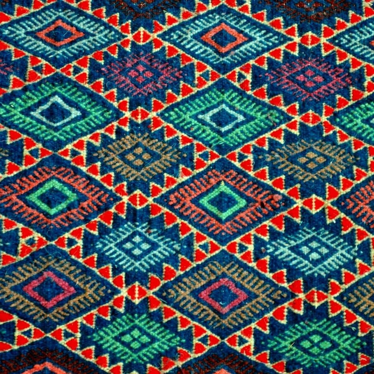 Berber tapijt Tapijt Kilim Nassim 120x195 Blauw/Rood/Groen (Handgeweven, Wol, Tunesië) Tunesisch kilimdeken, Marokkaanse stijl. 
