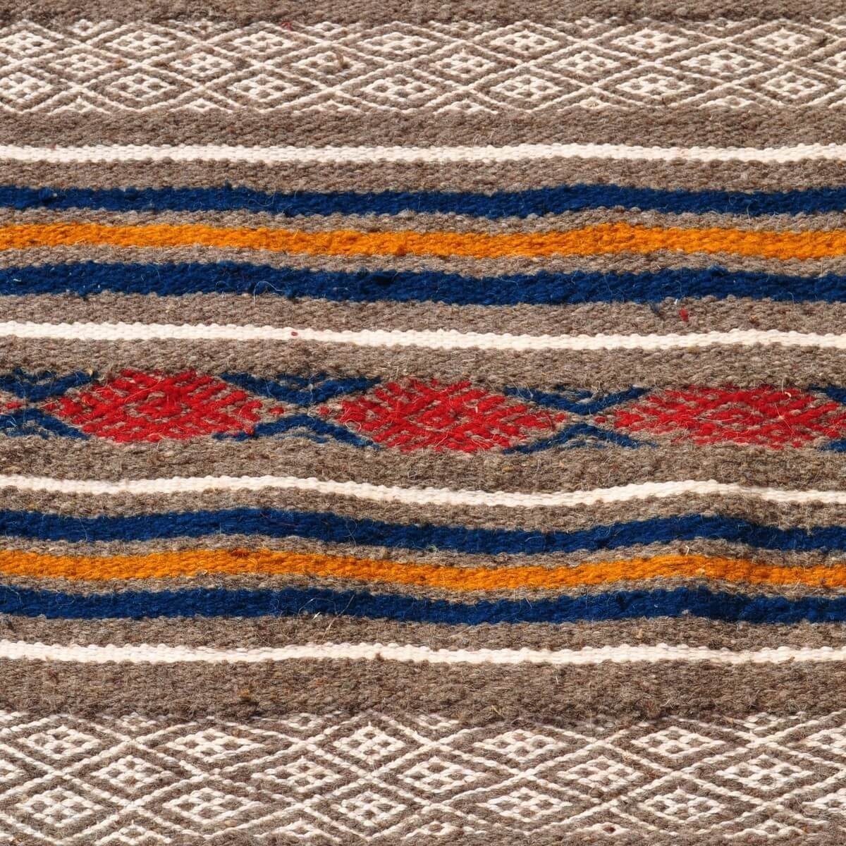 Berber tapijt Tapijt Kilim El Bey 145x255 Grijs/Rood/Blauw/Jeel (Handgeweven, Wol, Tunesië) Tunesisch kilimdeken, Marokkaanse st